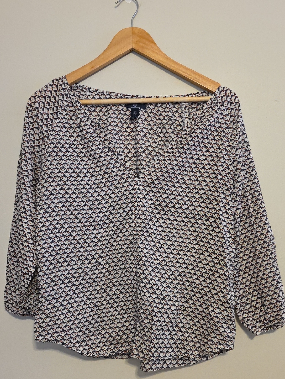 GAP Navy and White Blouse